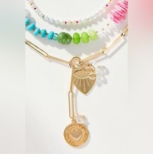 NWT Anthropologie Icon Layer 14k Gold Plated Necklace